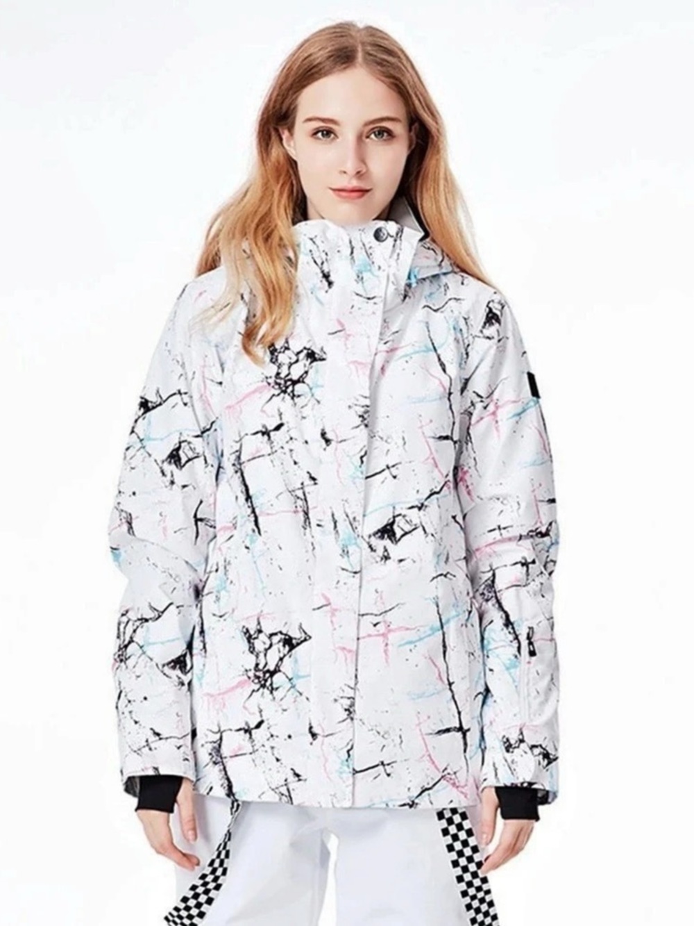 SMN Snow Women's Marble Pattern Multifunctional Waterproof Insulated Snow